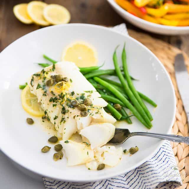Baked Cod with Lemon-Caper Butter and Fresh Parsley