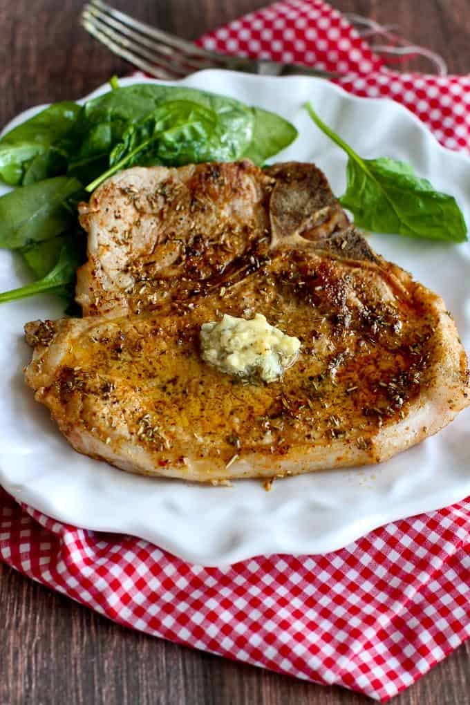 Pan-Roasted Pork Chops with Garlic and Herb Butter