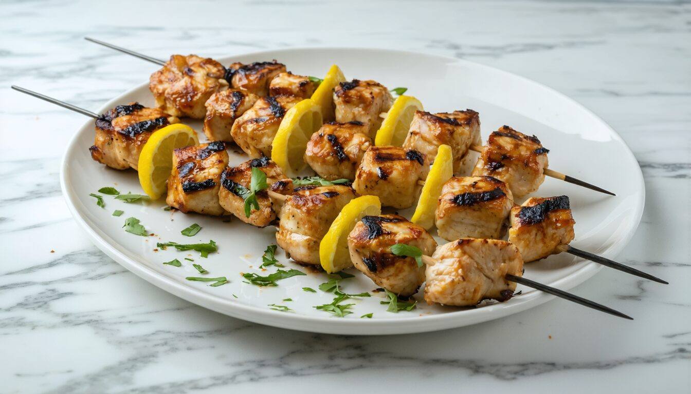Grilled Lemongrass-Marinated Chicken Skewers