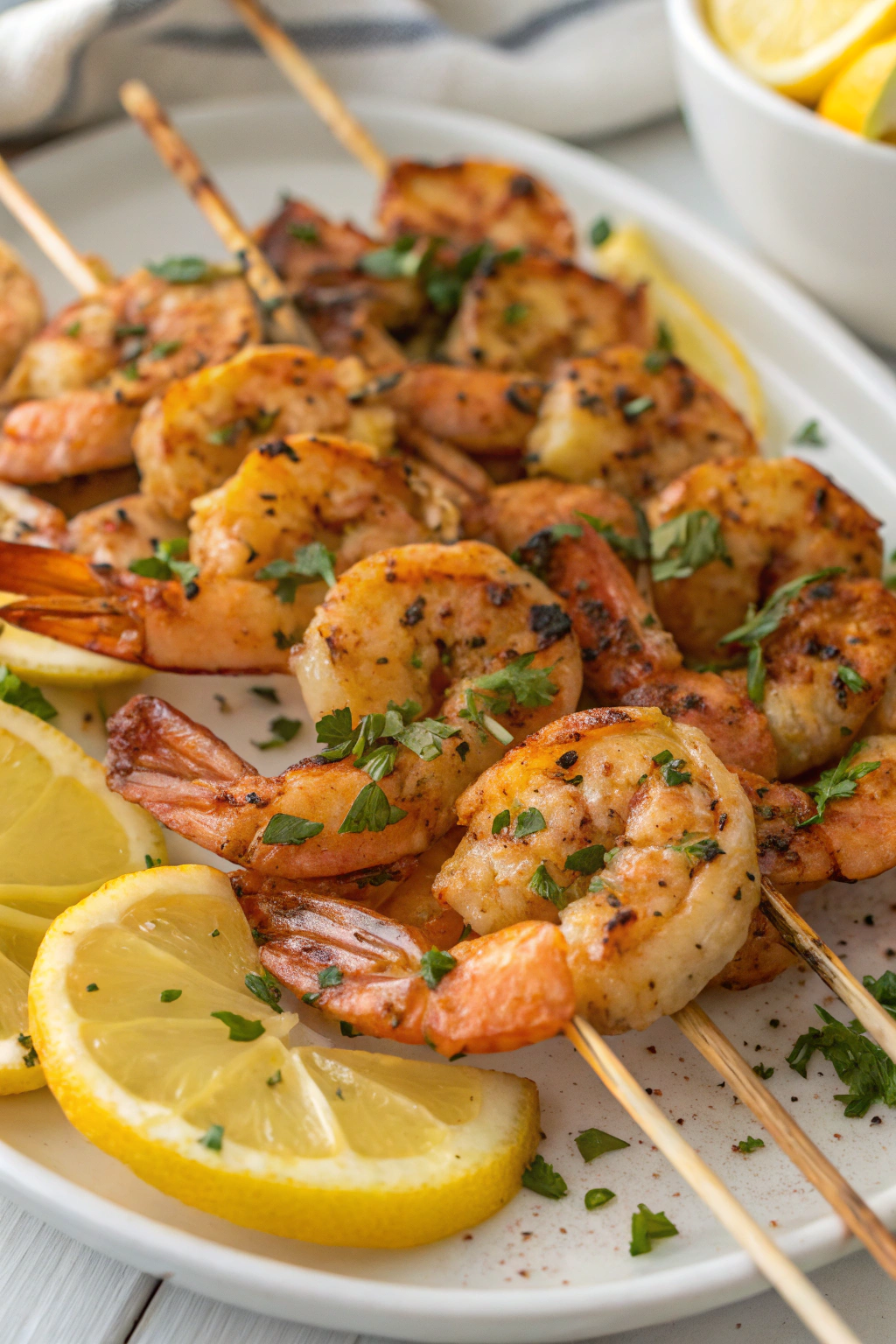 Grilled Cajun-Spiced Shrimp Skewers with Lemon Garlic Butter