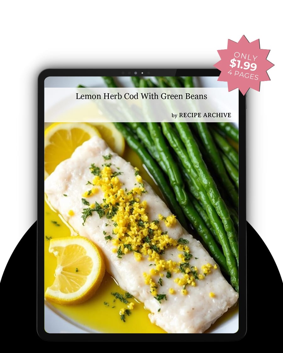 Baked Lemon-Herb Cod with Garlic Green Beans