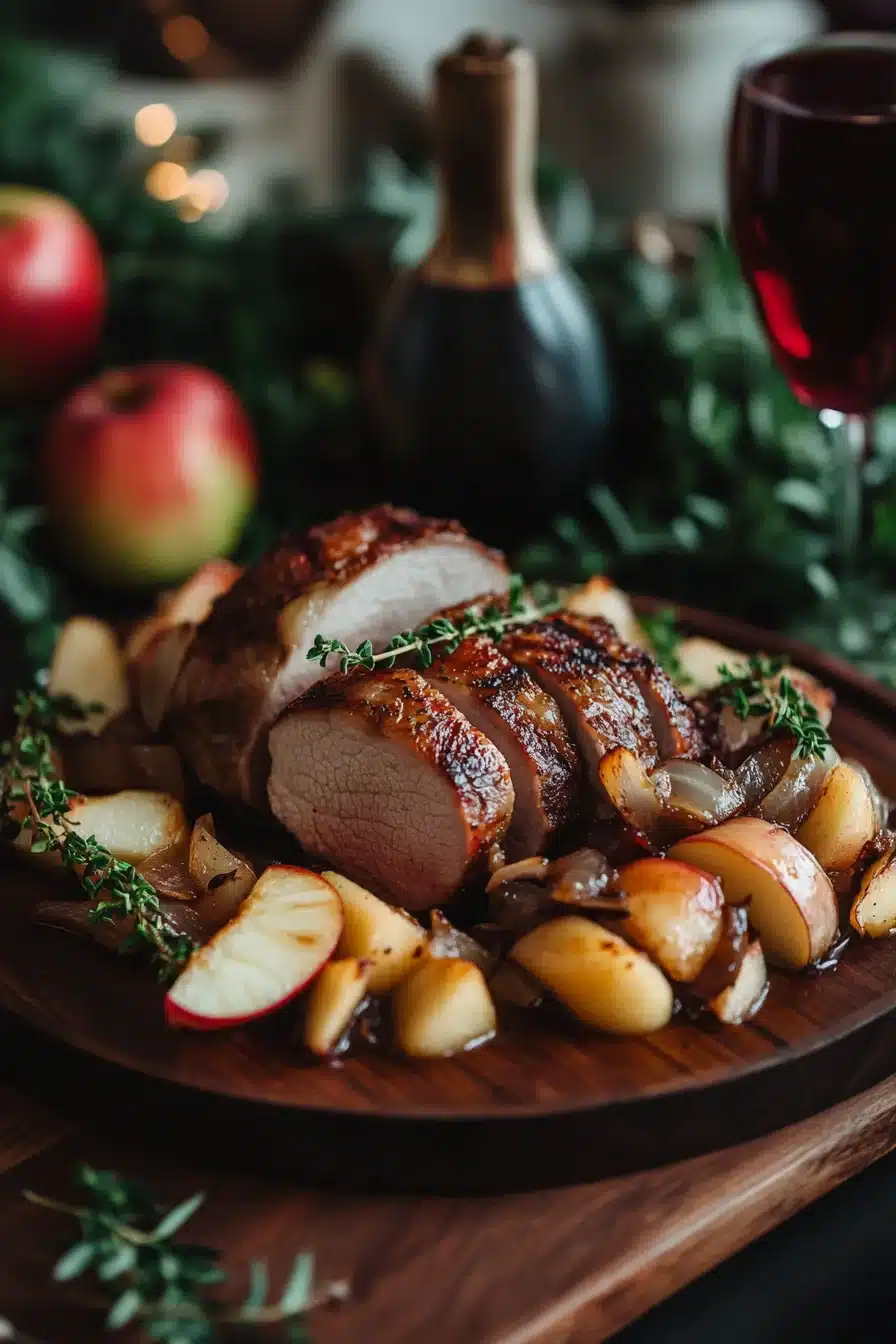 Herb-Roasted Pork Tenderloin with Apple-Onion Compote