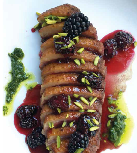 Pan-Seared Duck Breast with Spiced Pistachio Sauce
