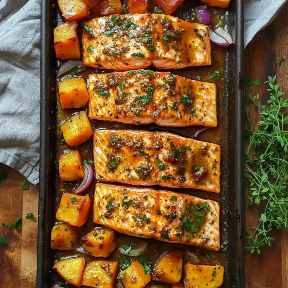 Pan-Seared Salmon with Maple Glaze and Sweet Potato Mash