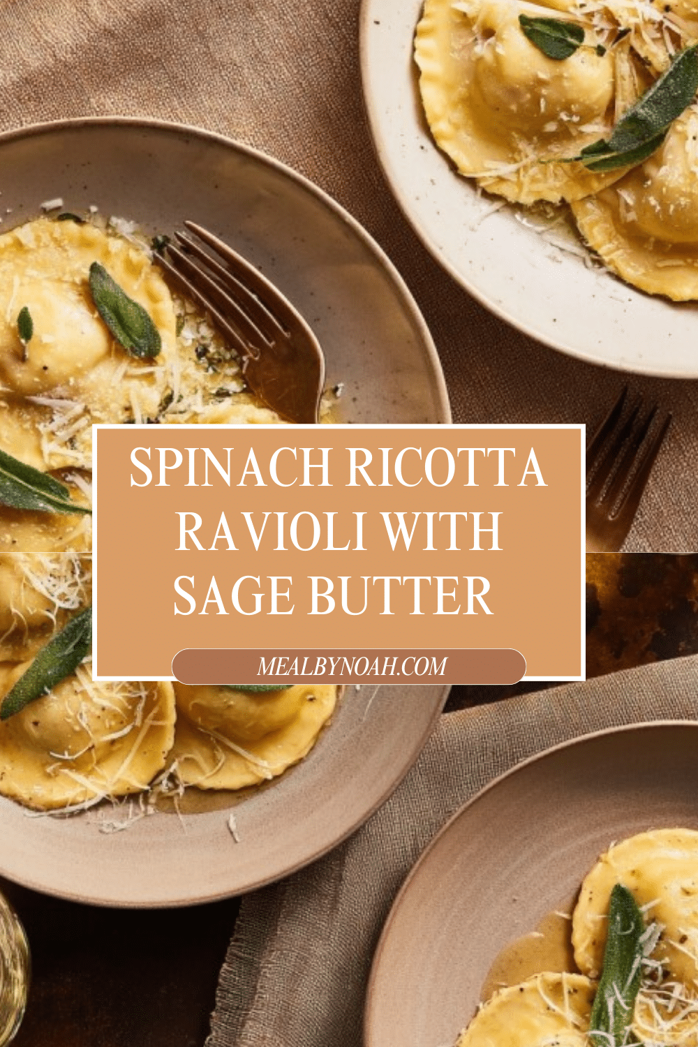 Homemade Ricotta and Spinach Stuffed Ravioli with Sage Butter
