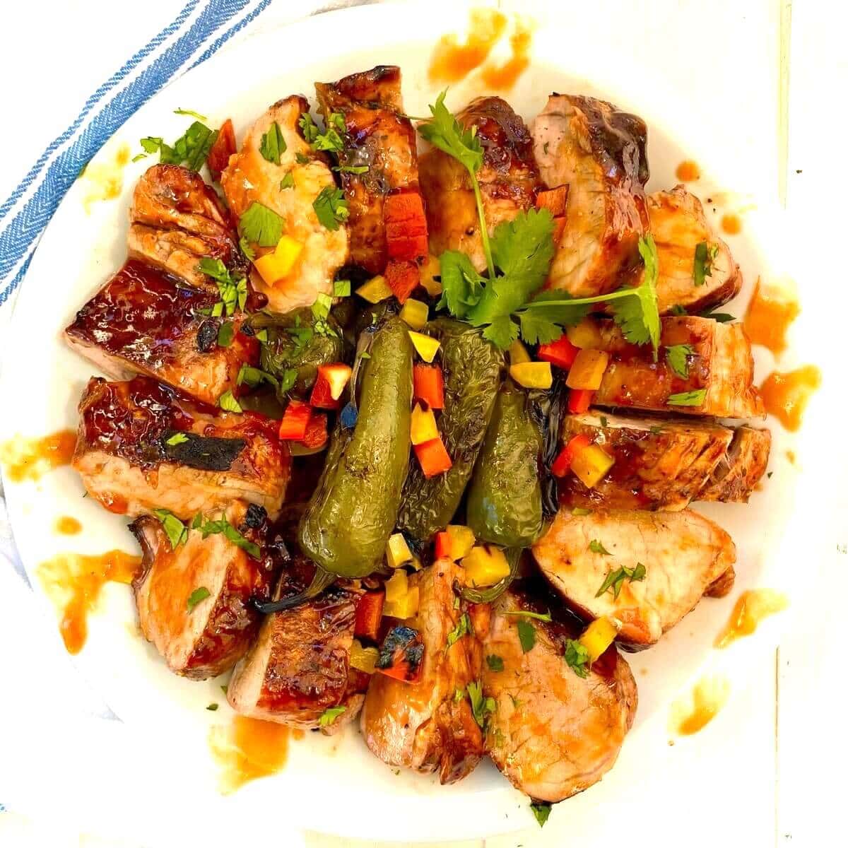 Pepper Jelly Glazed Pork Tenderloin with Cajun Rub