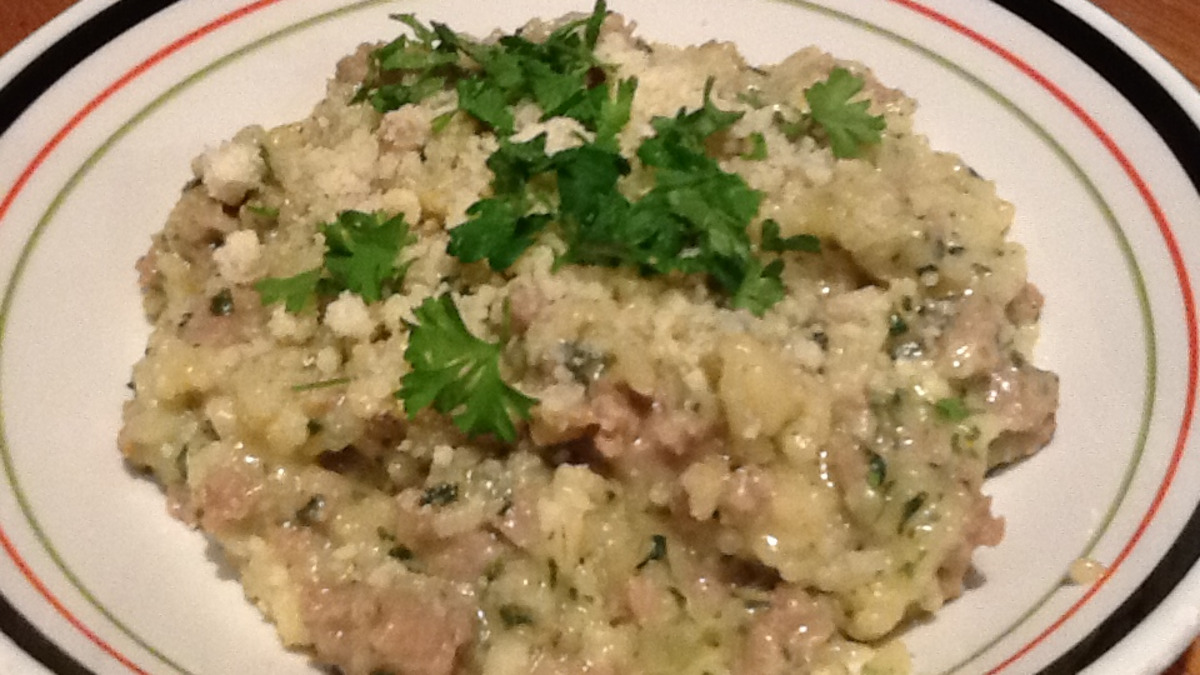 Italian Sausage and English Pea Risotto