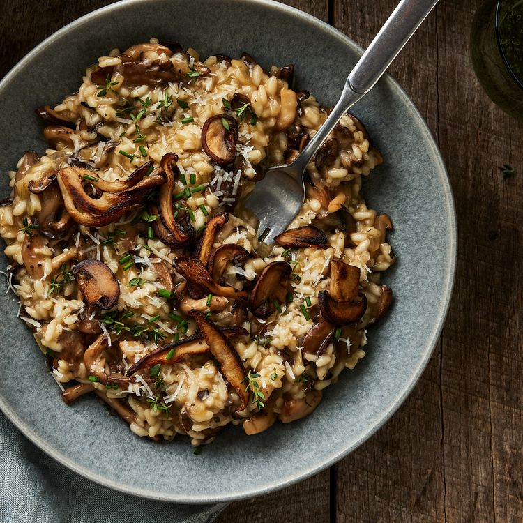Caramelized Shallot and Mushroom Risotto with Parmesan
