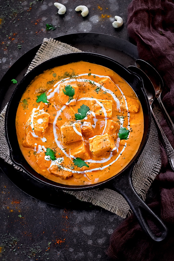 Paneer Butter Masala with Cashew-Tomato Sauce
