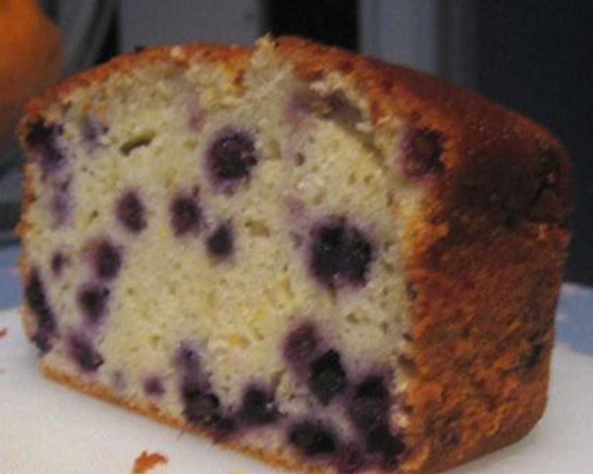 Lemon Yogurt Pound Cake with Blueberry Glaze