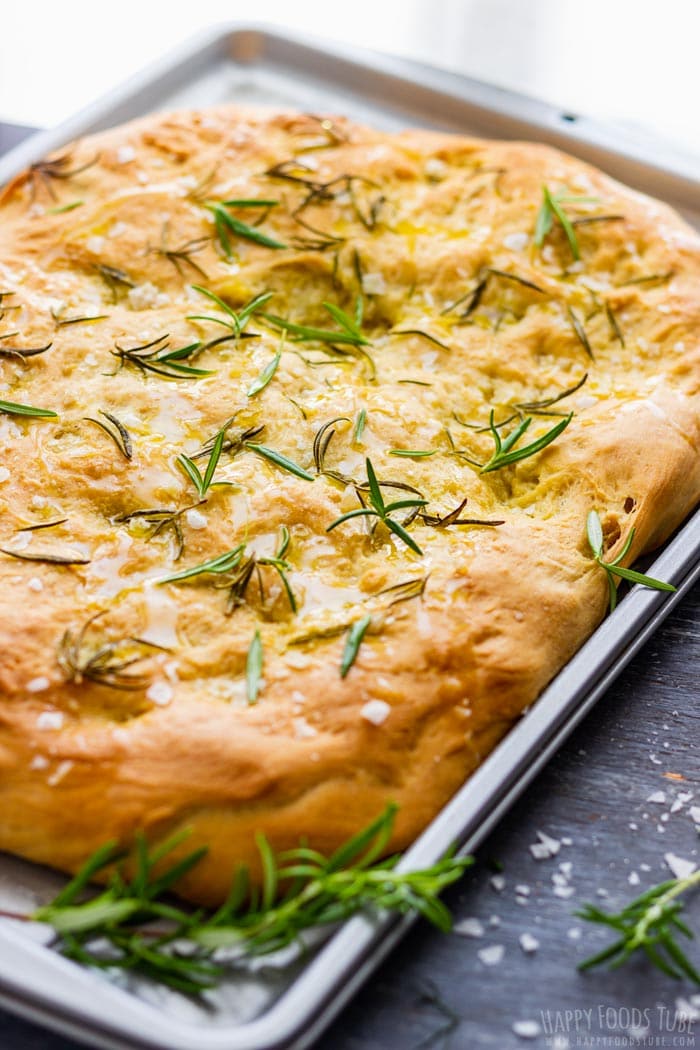 Rustic Handmade Herb Focaccia with Rosemary and Sea Salt