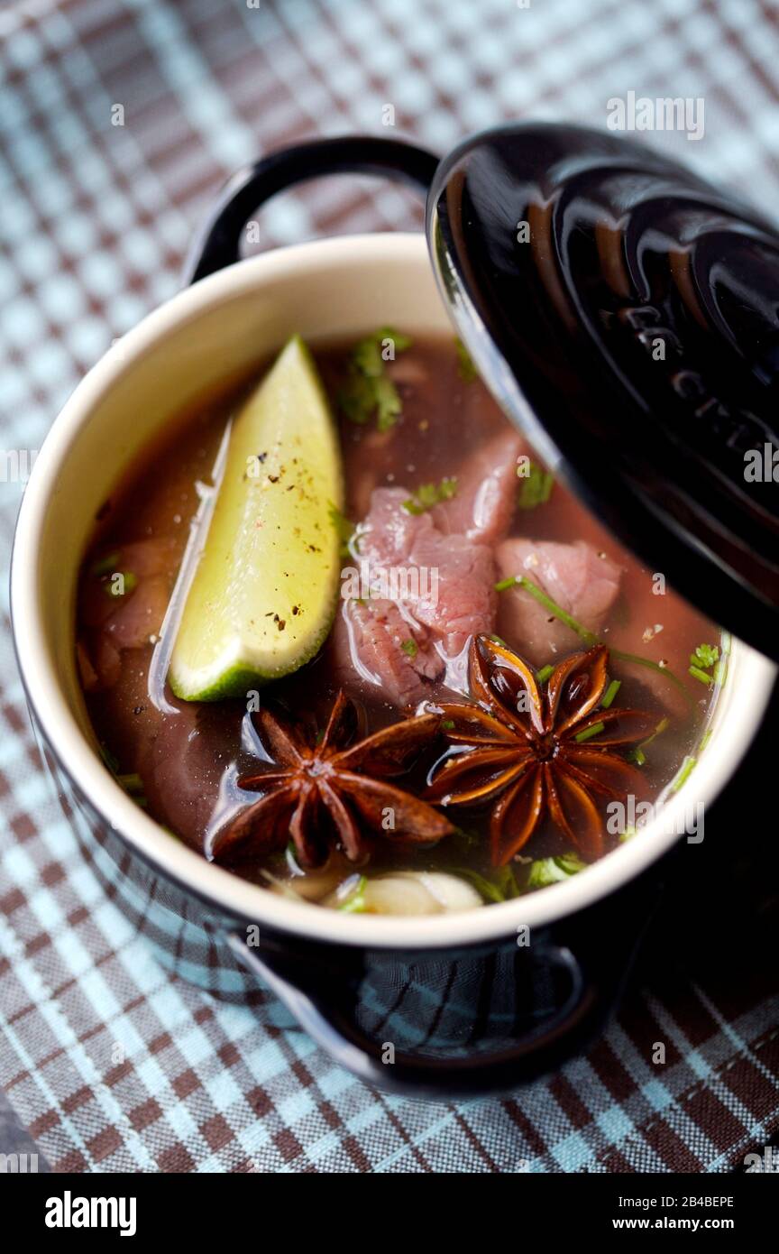 Slow-Simmered Beef Pho with Star Anise and Charred Onion Broth