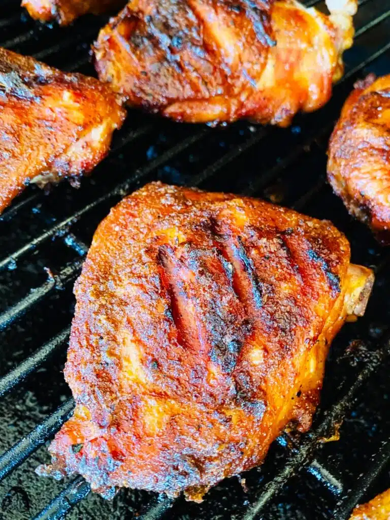 Charcoal-Grilled Beer-Brined Chicken Thighs