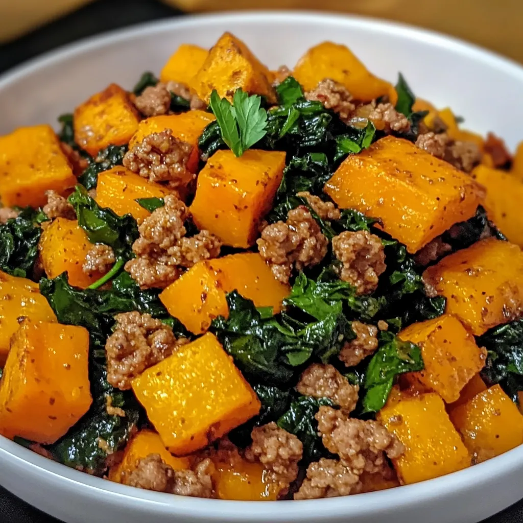 Hearty Turkey and Sweet Potato Skillet with Spinach