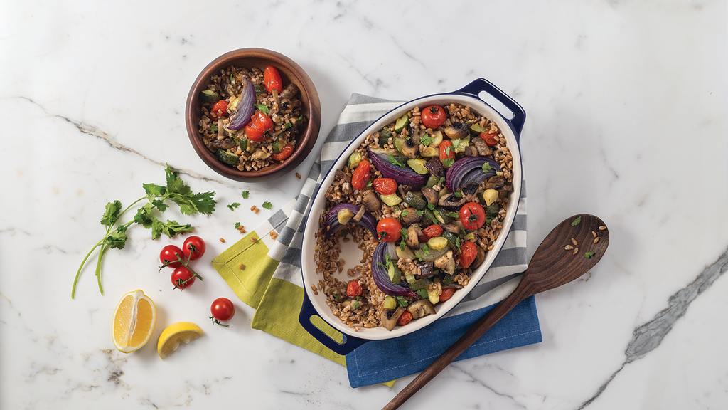 Mediterranean Farro & Roasted Vegetable Salad