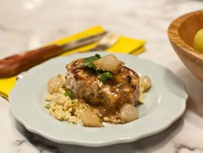Rum-Glazed Pork Chops with Spiced Pineapple Relish