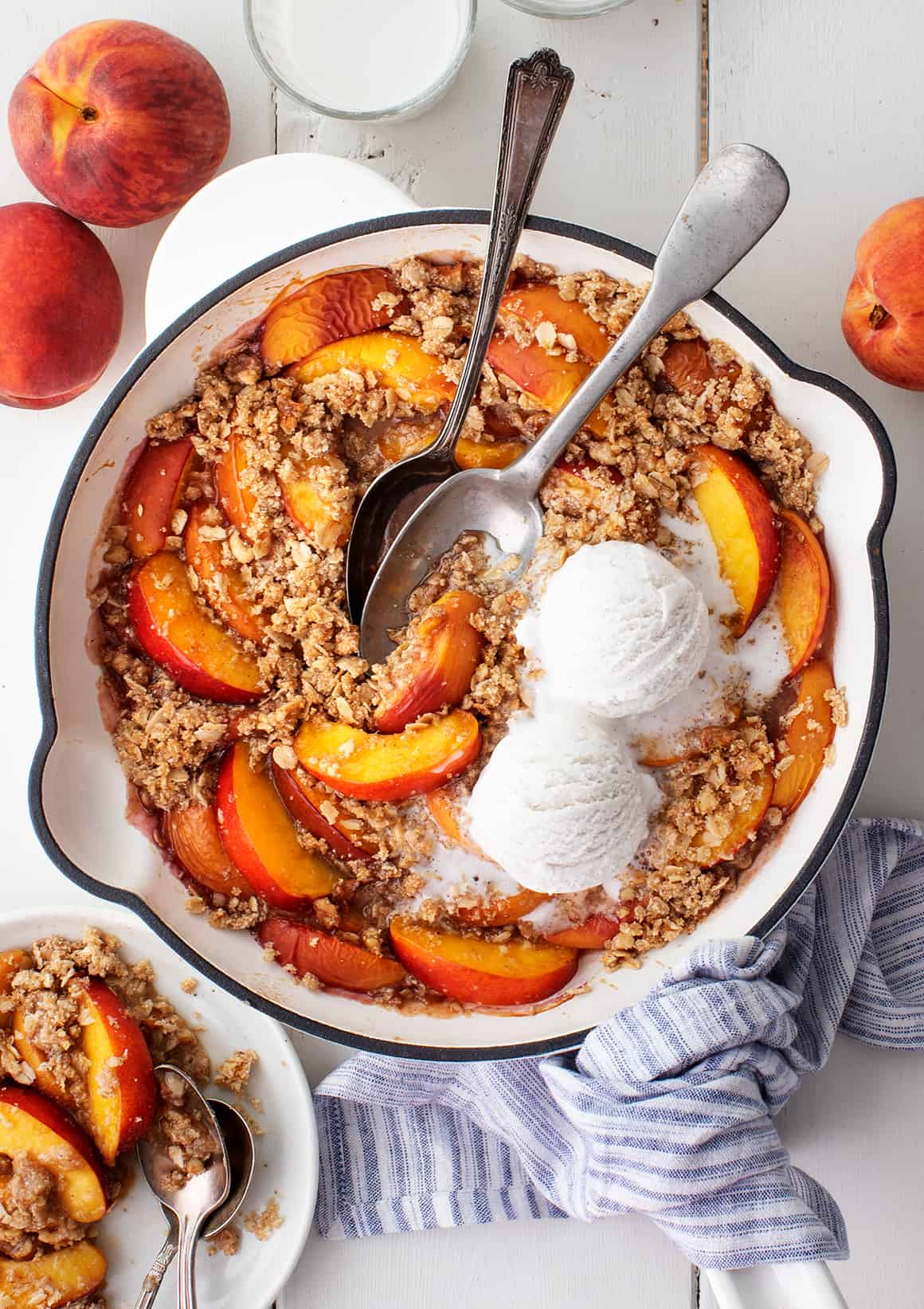 Peach and Cherry Summer Fruit Crisp