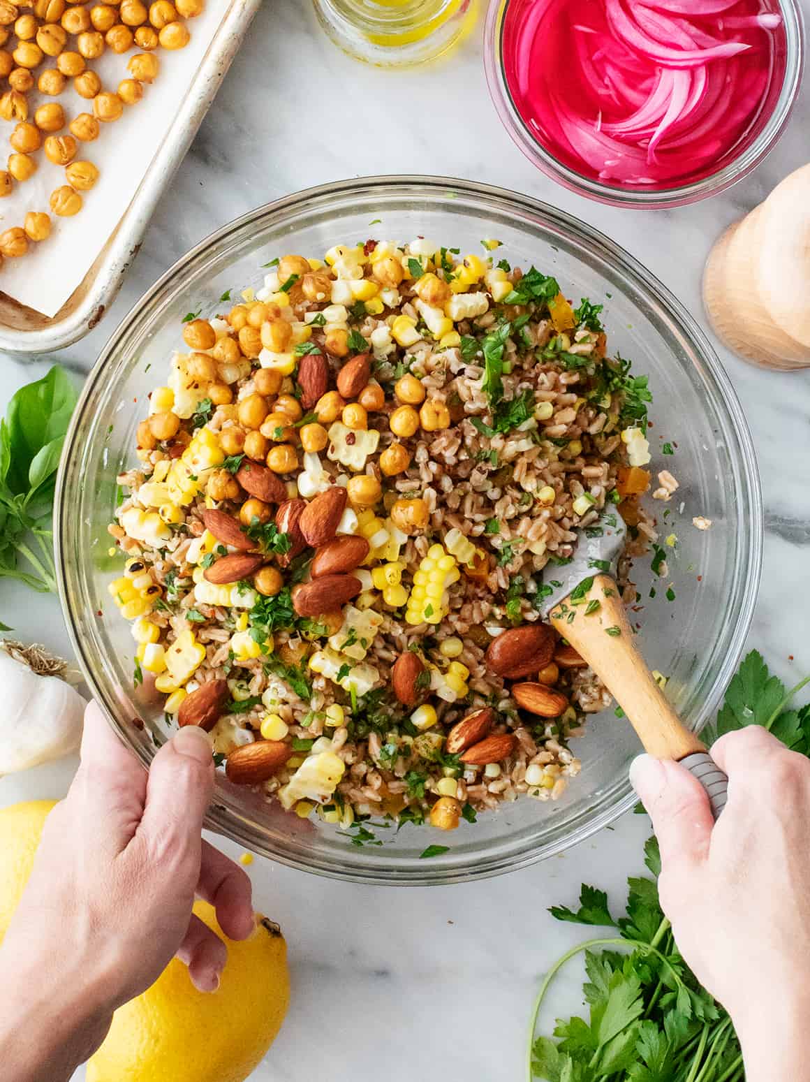 Diverse Flavors Mixed Grain Salad with Citrus Vinaigrette