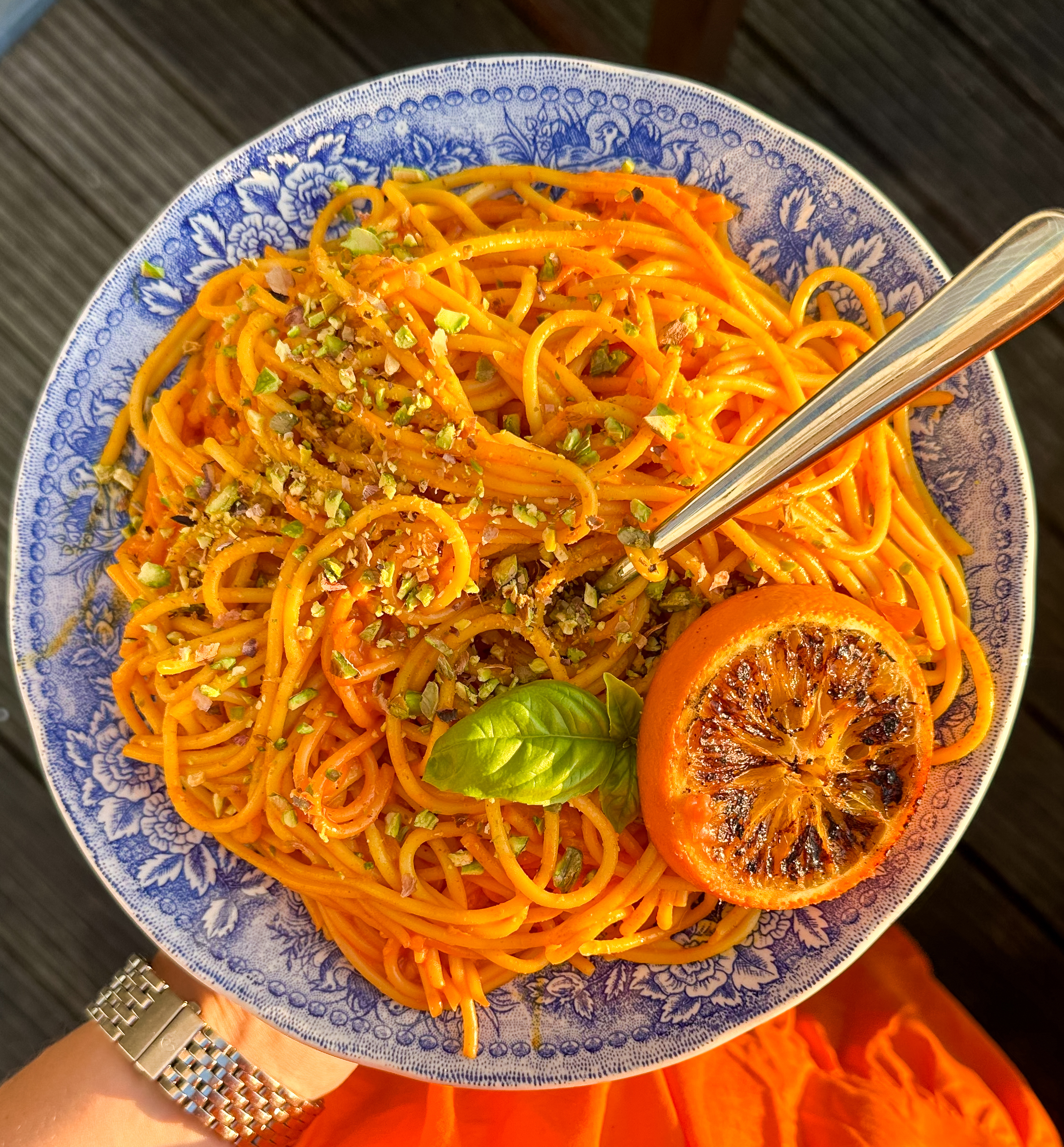 Aperol-Garnished Pasta