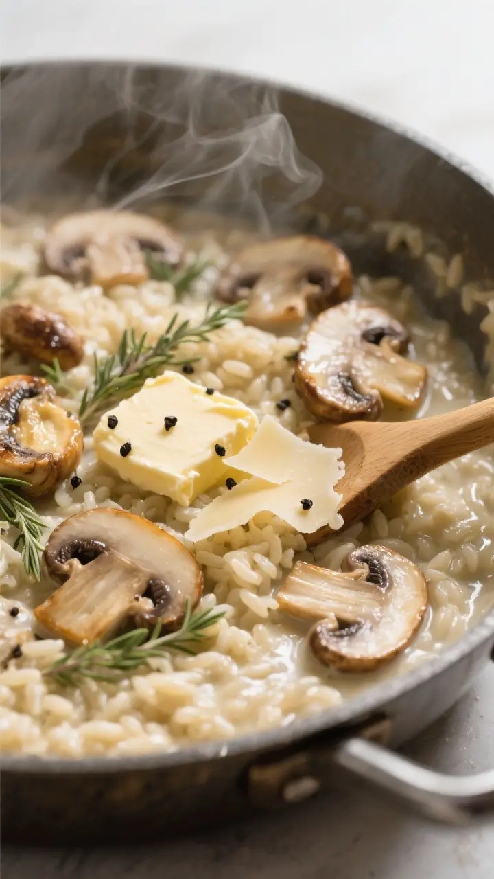 Wavy Hair-Inspired Creamy Mushroom Risotto