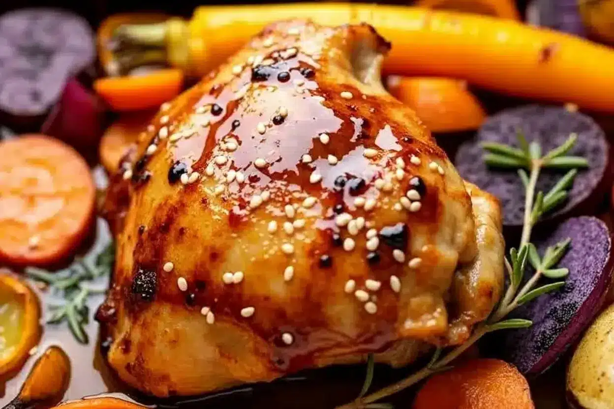 Honey-Glazed Chicken Thighs with Roasted Veggies