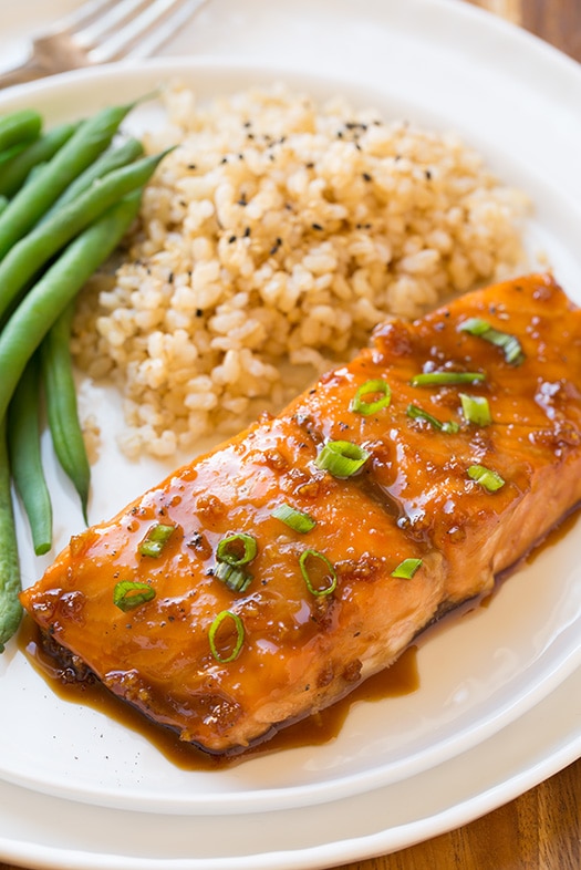Maple-Glazed Salmon with Sautéed Green Beans