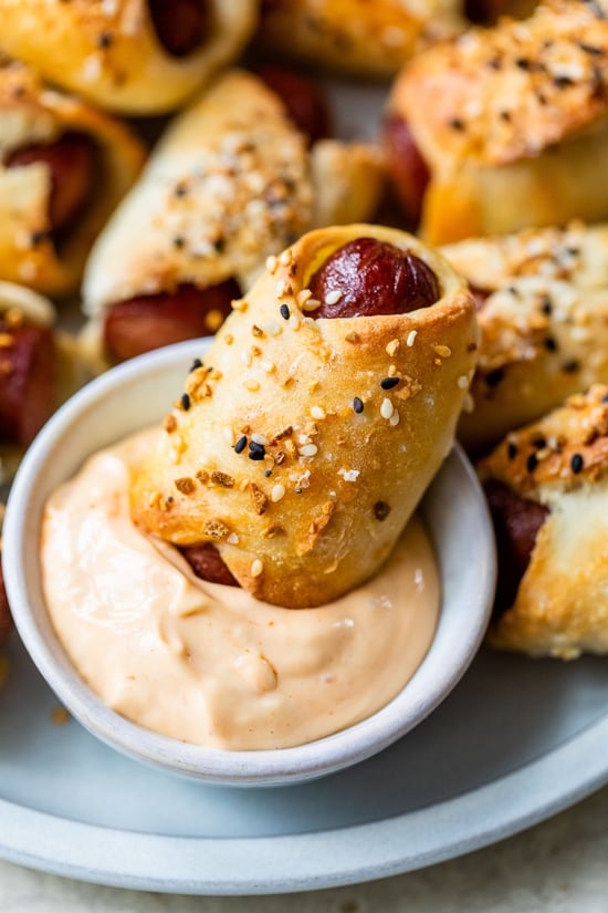 Everything Bagel Pigs in a Blanket with Cream Cheese Dip
