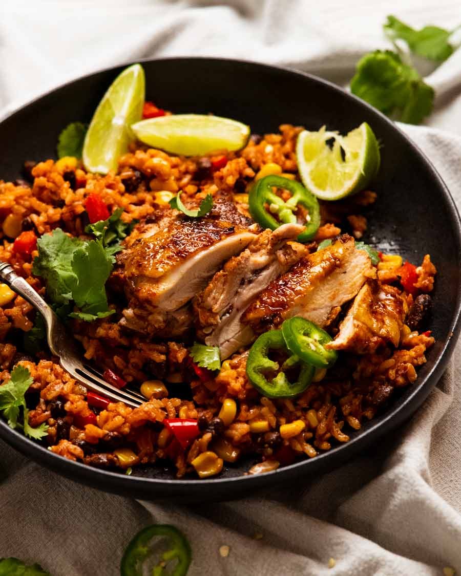 One-Pot Spicy Mexican Chicken and Rice with Black Beans