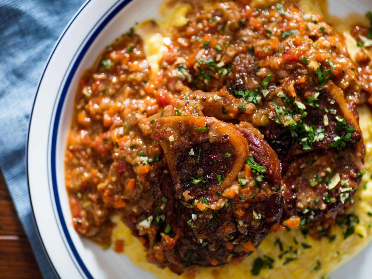 Osso Buco Braised Veal Shanks with Gremolata and Polenta