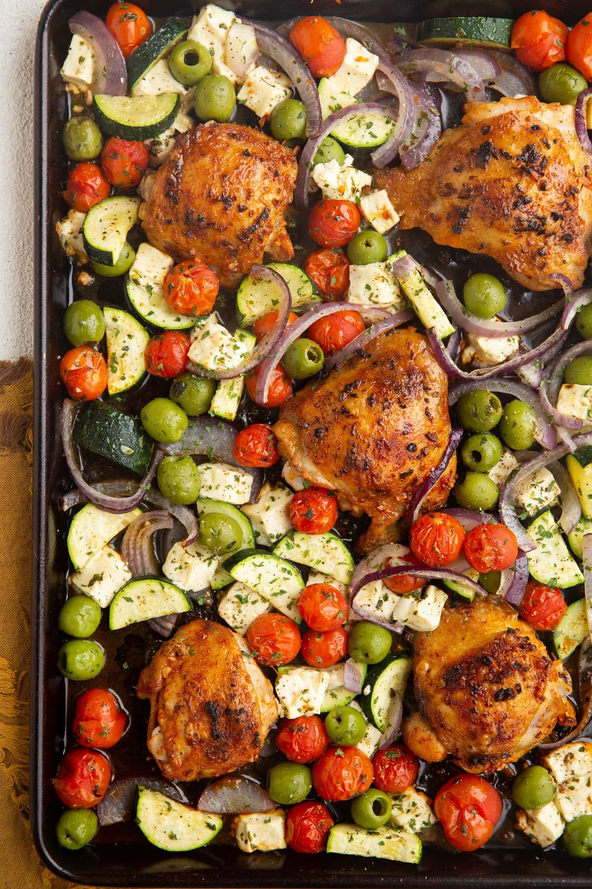 Sheet Pan Herb-Roasted Mediterranean Chicken with Olives