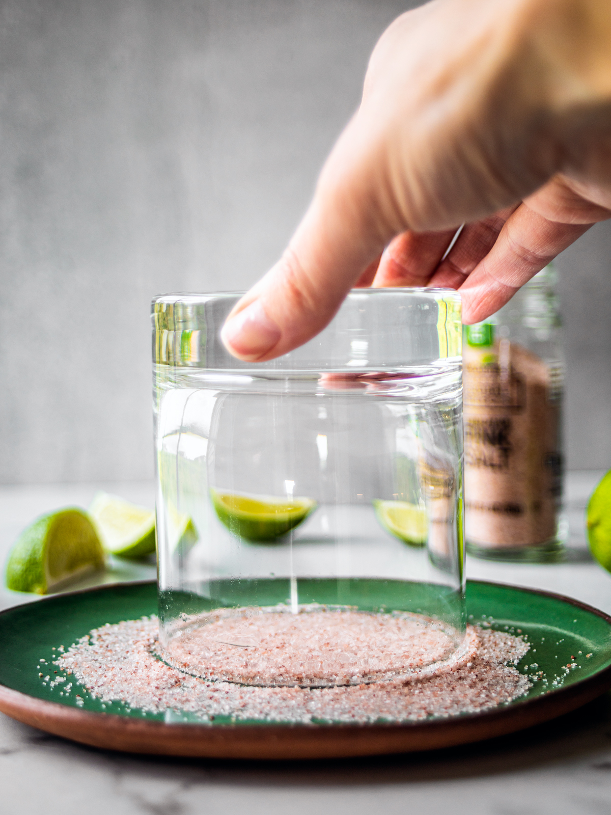 Sparkling Grapefruit Margarita with Himalayan Pink Salt Rim