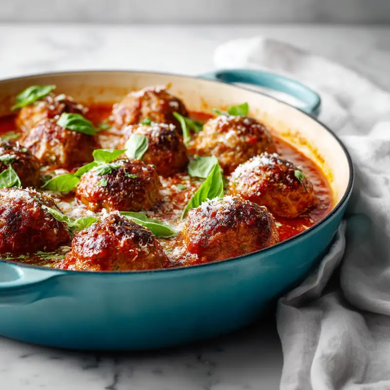 Temple Hills Turkey Meatballs with Tomato-Basil Sauce