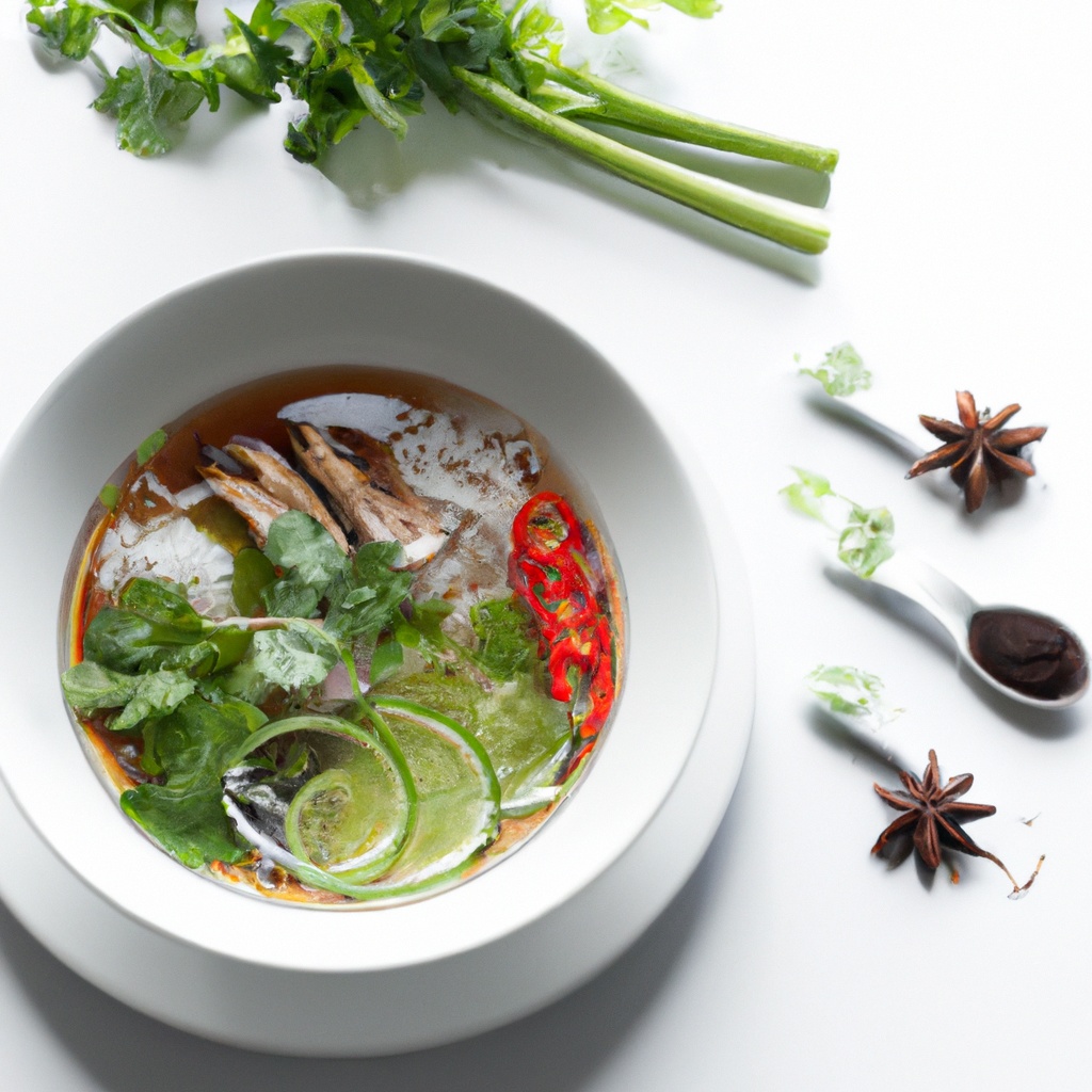 Vegetarian Pho-Inspired Rice Noodle Soup with Miso Broth