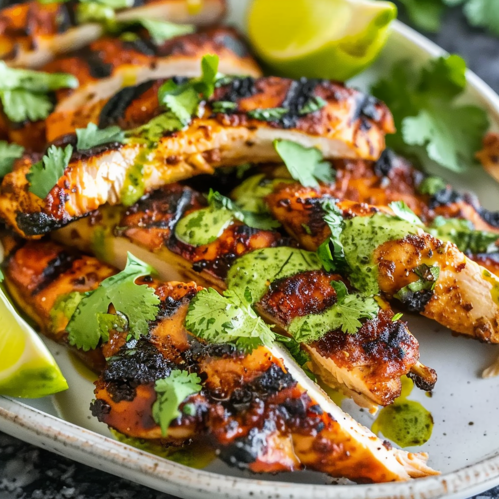 Grilled Peruvian-Style Chicken with Aji Verde Sauce