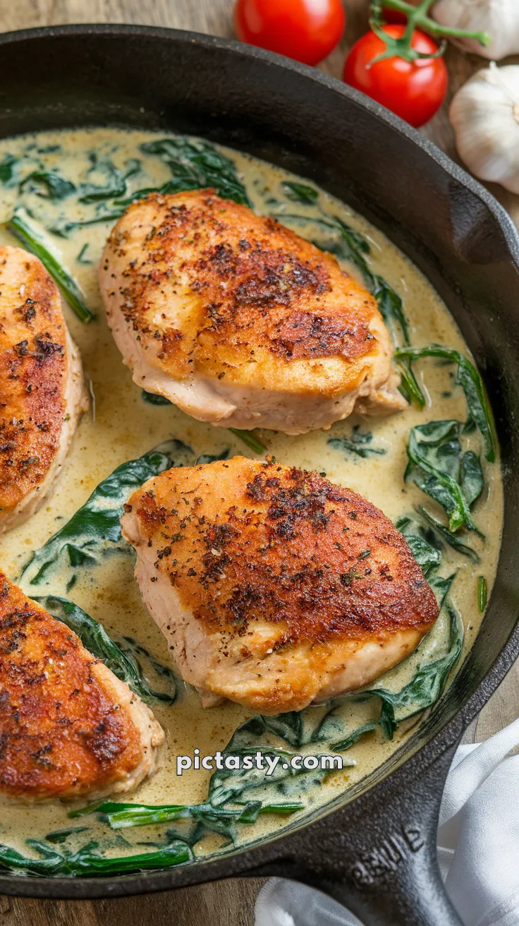 Pan-Seared Chicken Thighs with Garlic Butter and Spinach Keto Skillet