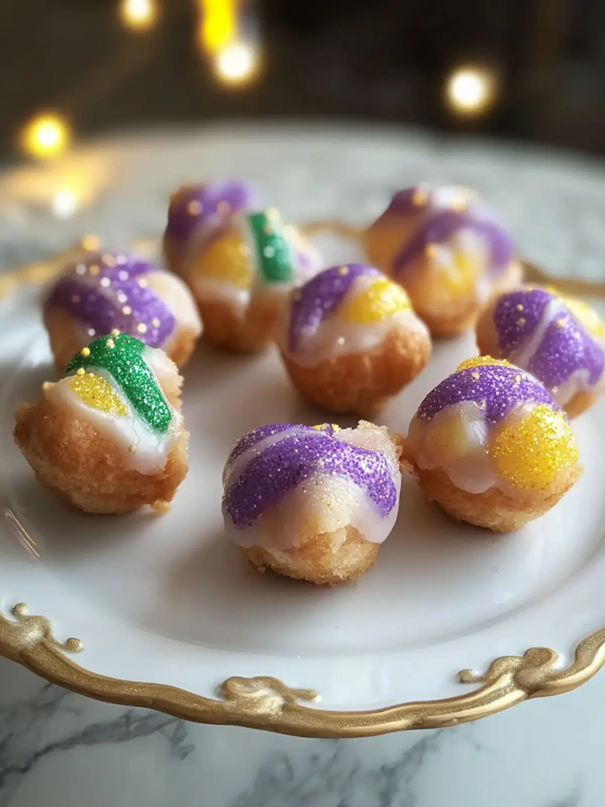 Deep-Fried King Cake Bites with Cinnamon Sugar