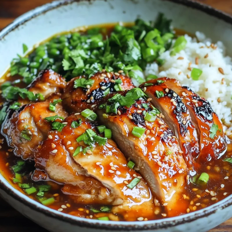 Middle School Style Chicken and Rice Bowl with Ginger-Soy Glaze