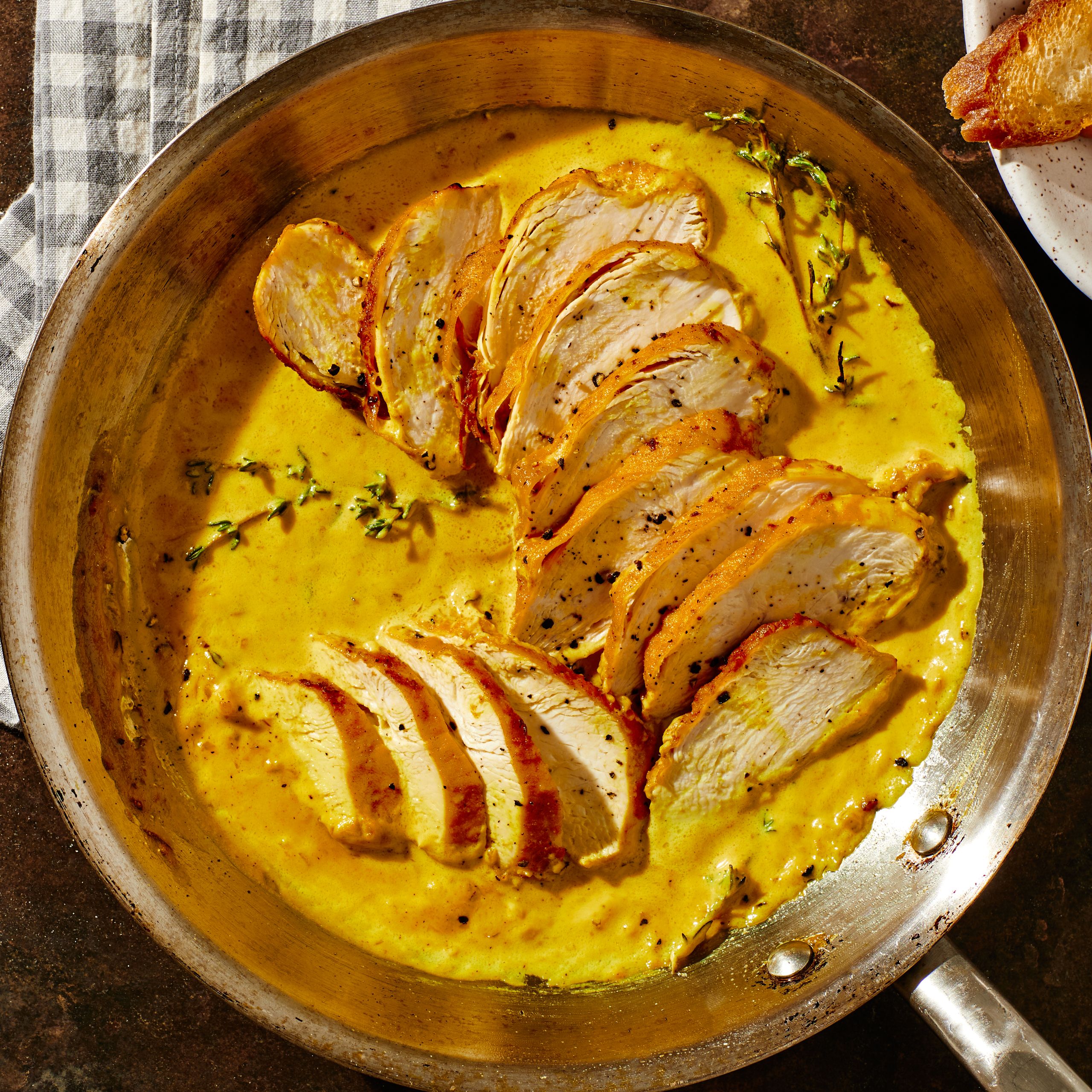 Pan-Roasted Chicken with Mustard-Thyme Sauce