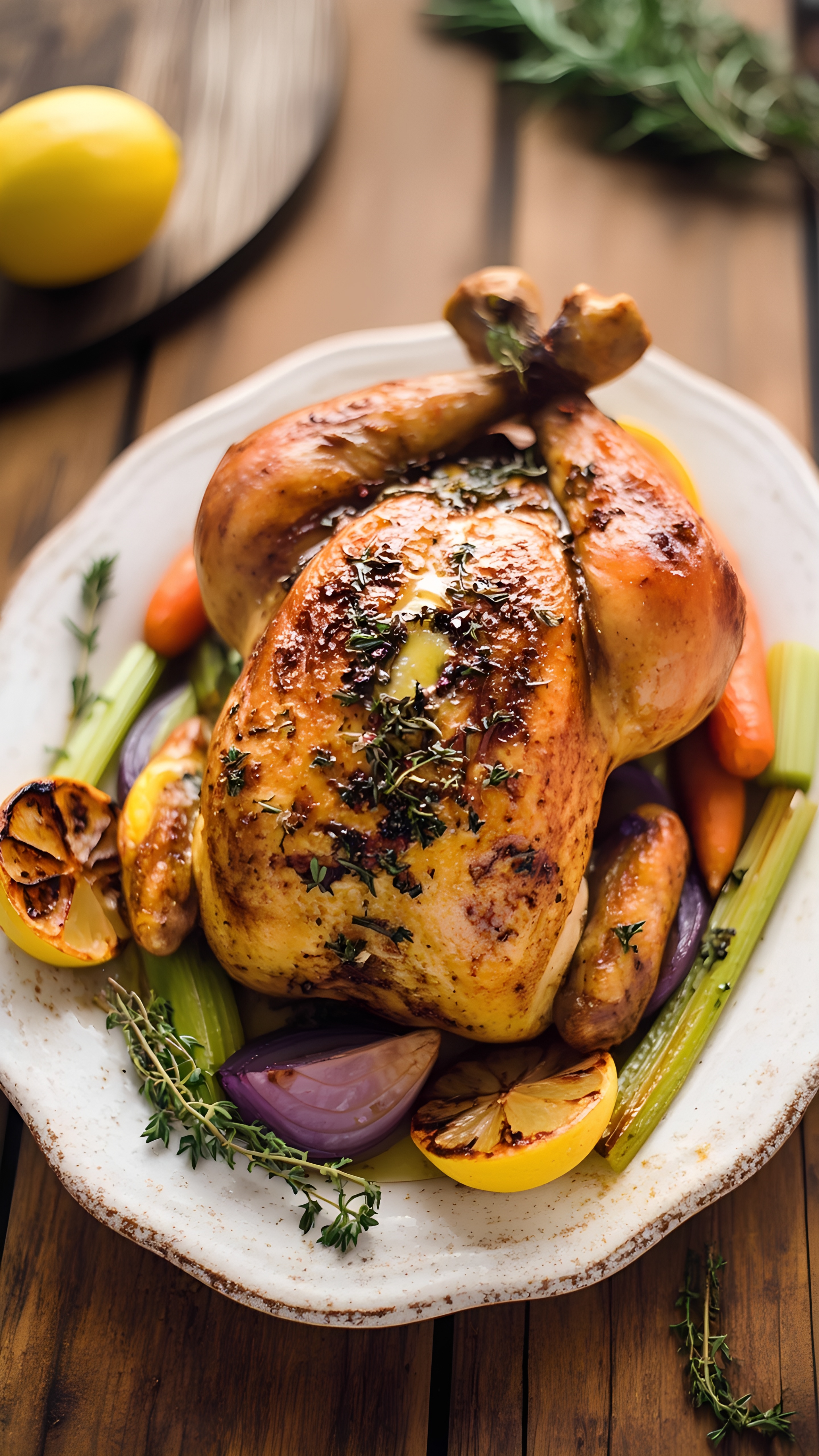 Pan-Seared Lemon Rosemary Chicken with Roasted Root Vegetables
