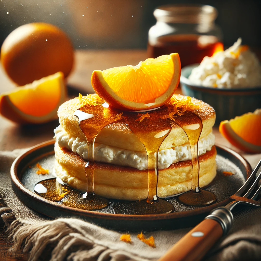 Zesty Citrus Ricotta Pancakes with Maple-Orange Syrup