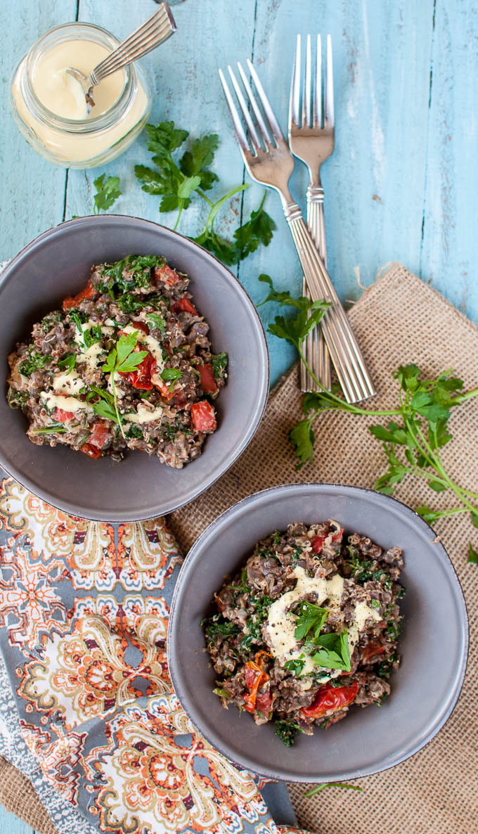 Mediterranean Lentil and Quinoa Salad with Lemon-Tahini Dressing