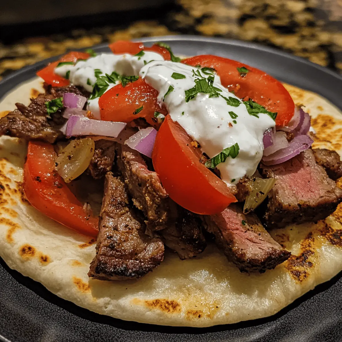 Grilled Lamb Gyro Wraps with Tzatziki and Warm Pita