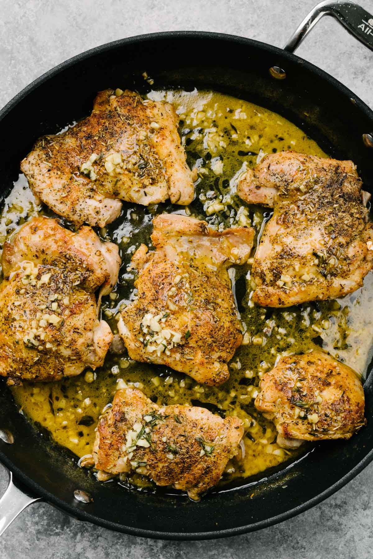 Sautéed Garlic Butter Chicken Thighs with Rosemary