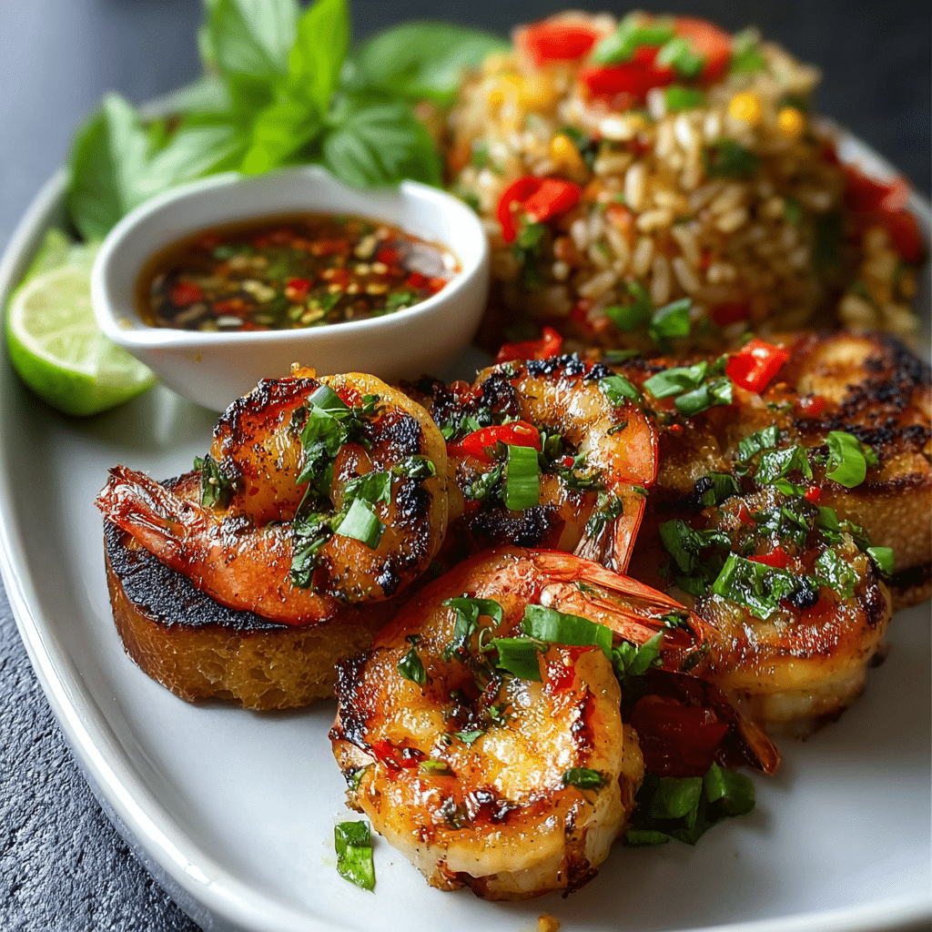 Chili-Garlic Sautéed Shrimp with Thai Basil and Lime