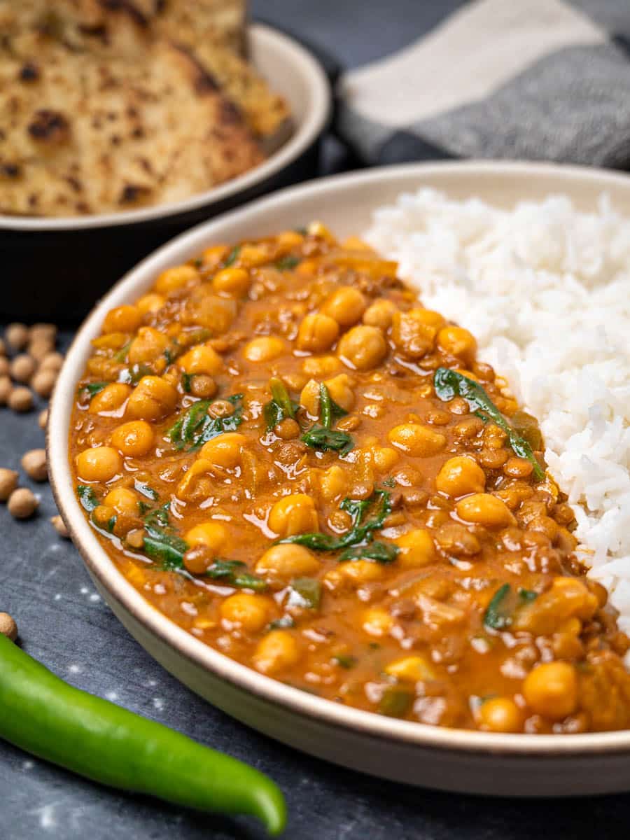Spiced Vegan Lentil and Chickpea Curry
