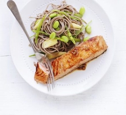 Soy-Ginger Glazed Salmon with Soba Noodle Salad