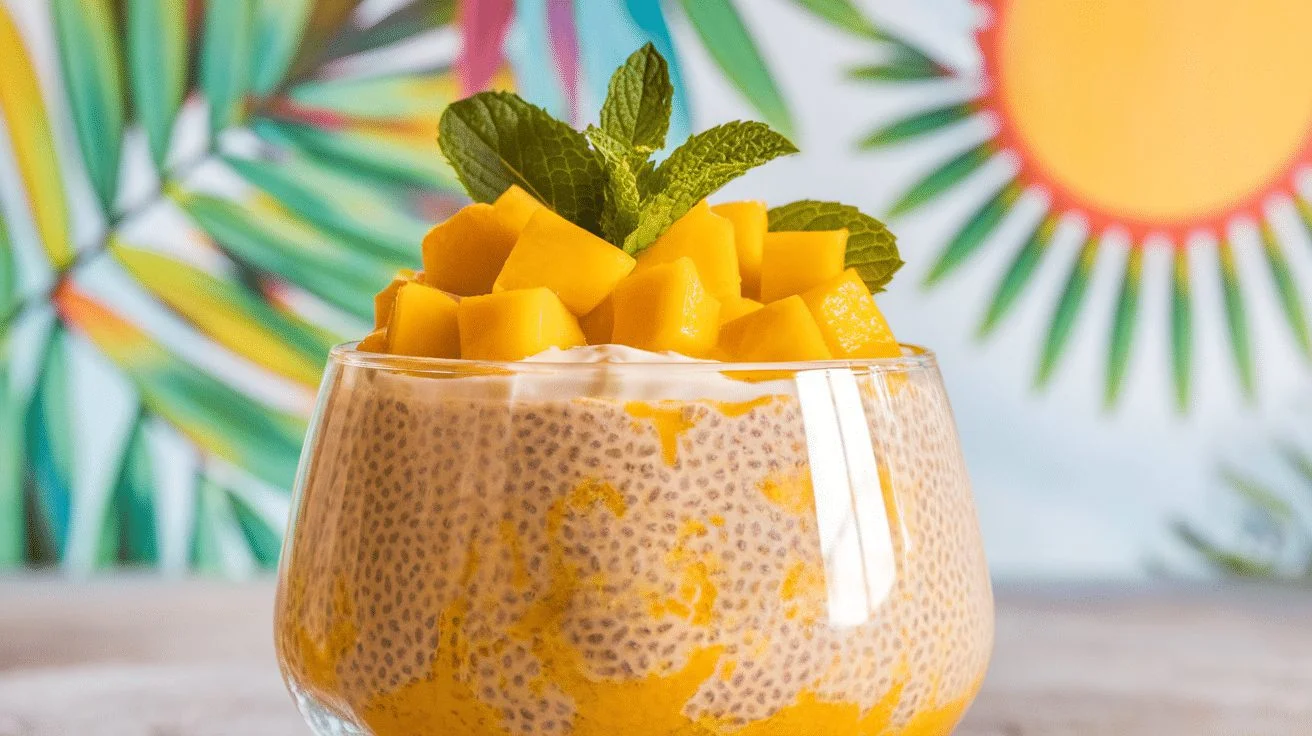No-Bake Tropical Mango Coconut Chia Pudding