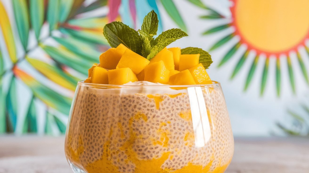 No-Bake Tropical Mango Coconut Chia Pudding