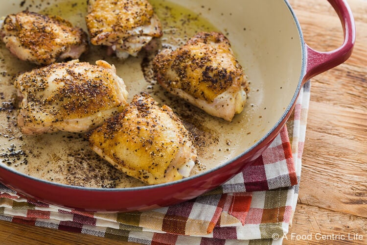 Italian Braised Chicken Thighs with Rosemary and Garlic