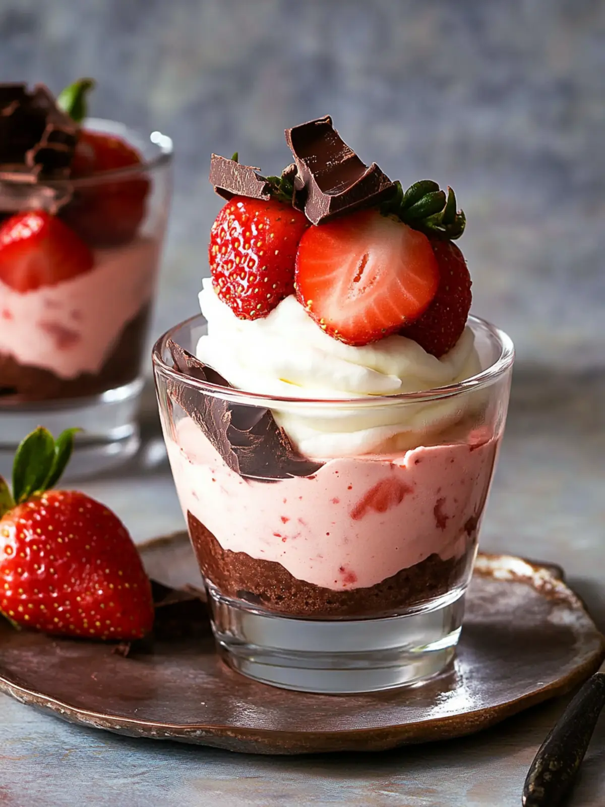 Chocolate-Covered Strawberry Mousse Cups